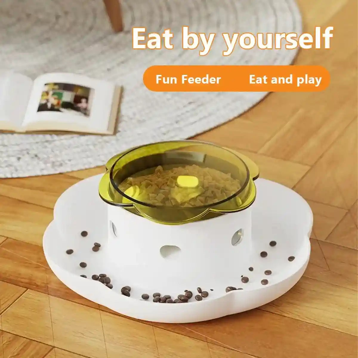 Interactive Pet Food Dispenser for Slow Feeding and Intelligence Training