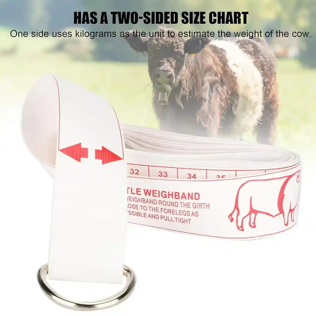 Cattle Weighing Tape for Livestock Dual-Sided Weight Estimator Belt