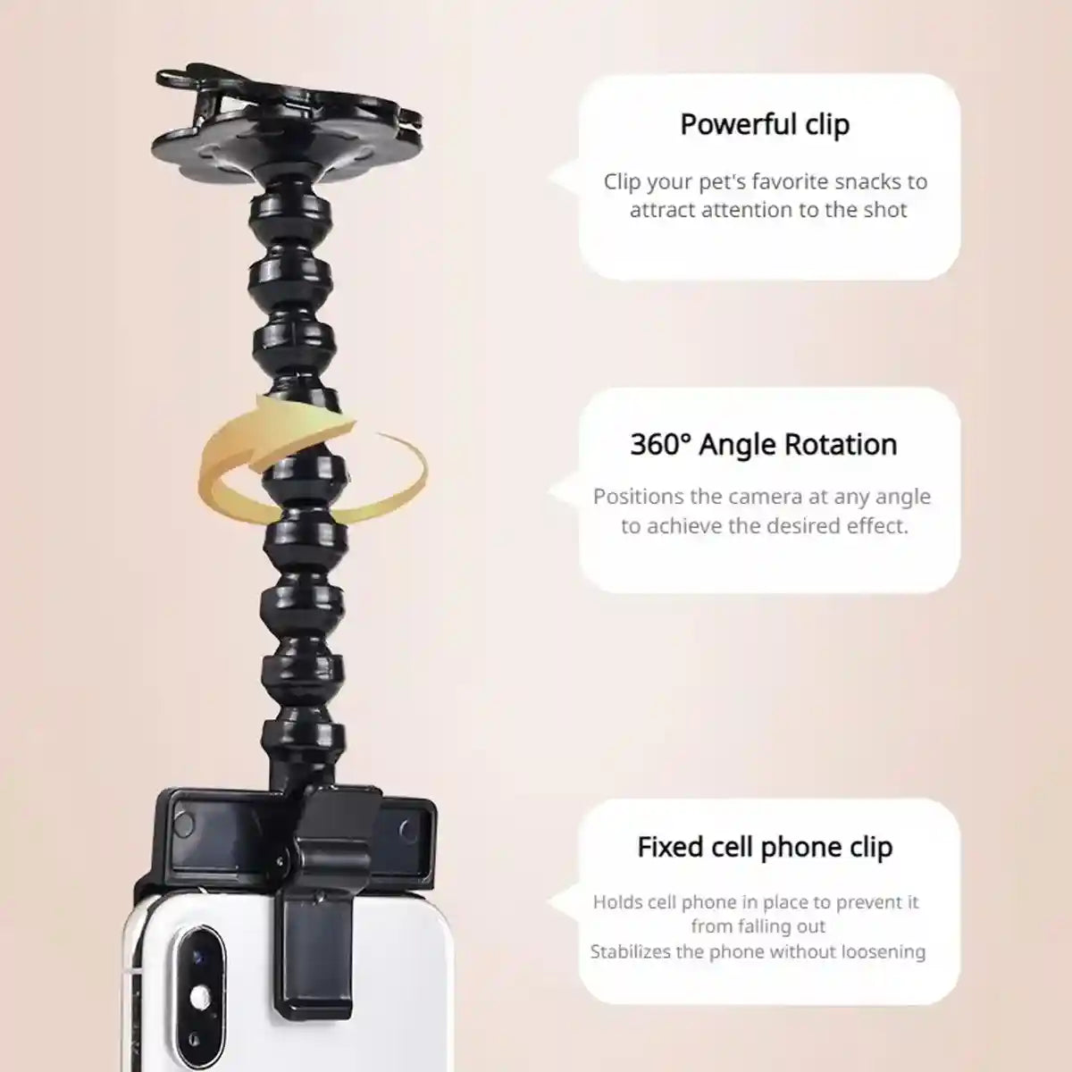 Pet Selfie Stick Smartphone Clip For Perfect Pet Photos