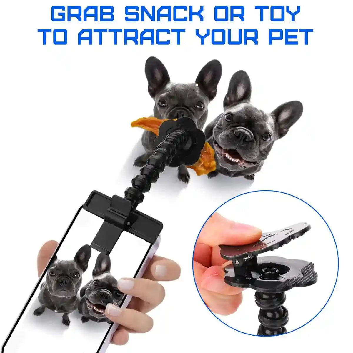 Pet Selfie Stick Smartphone Clip For Perfect Pet Photos