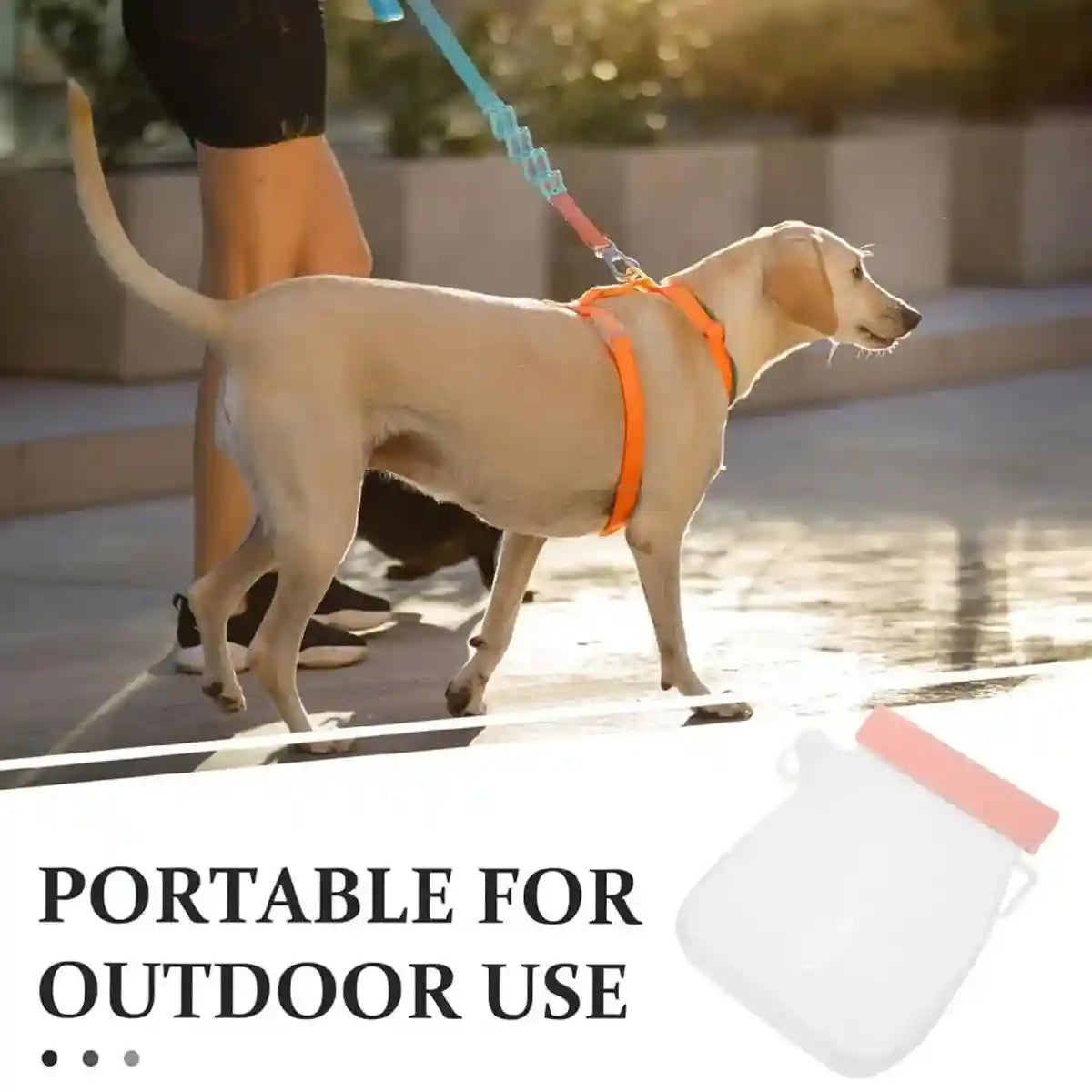 Portable Pet Water Bag 320ml Silicone Travel Bottle for Dogs & Cats