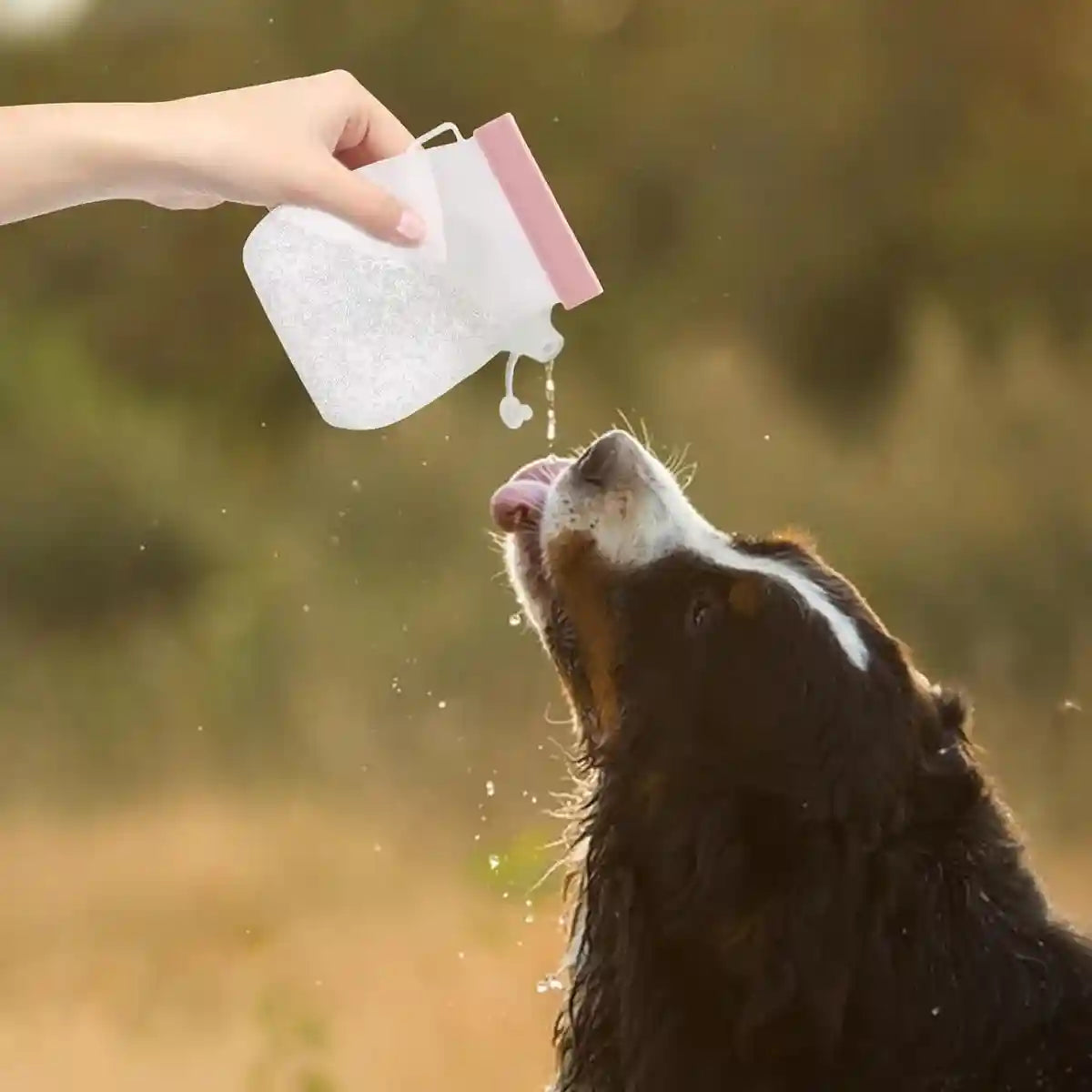 Portable Pet Water Bag 320ml Silicone Travel Bottle for Dogs & Cats