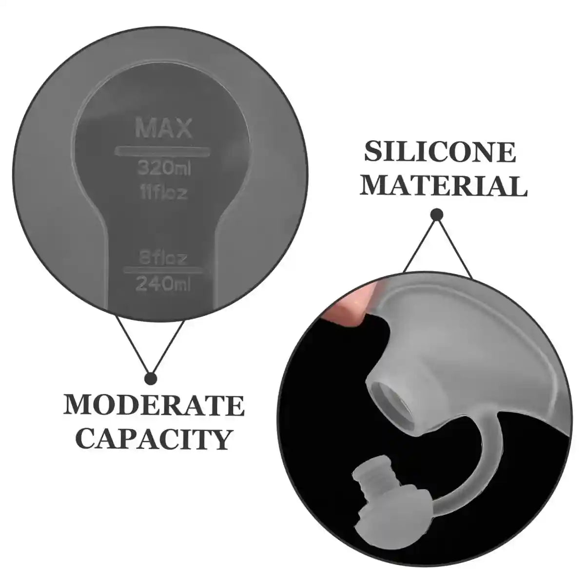 Portable Pet Water Bag 320ml Silicone Travel Bottle for Dogs & Cats