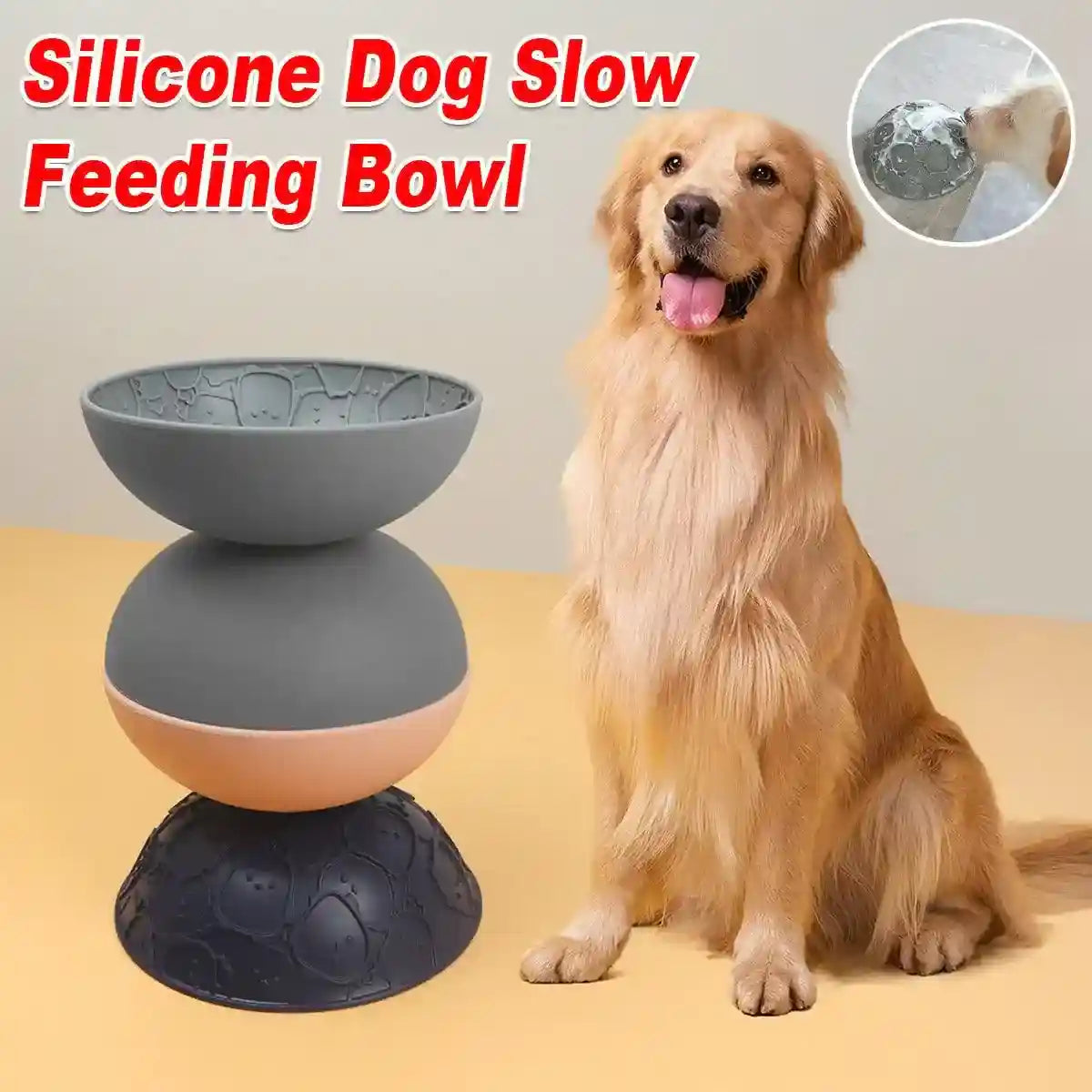 Pet Slow Food Bowl Silicone Double Sided Lick Bowl for Dogs and Cats Eating