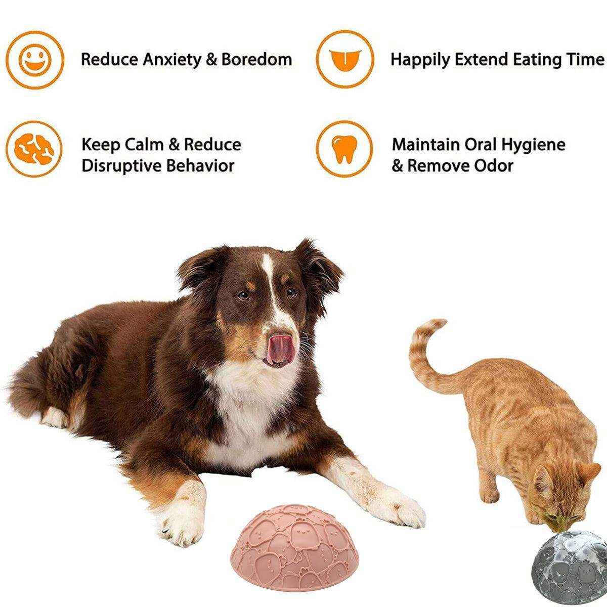 Pet Slow Food Bowl Silicone Double Sided Lick Bowl for Dogs and Cats Eating