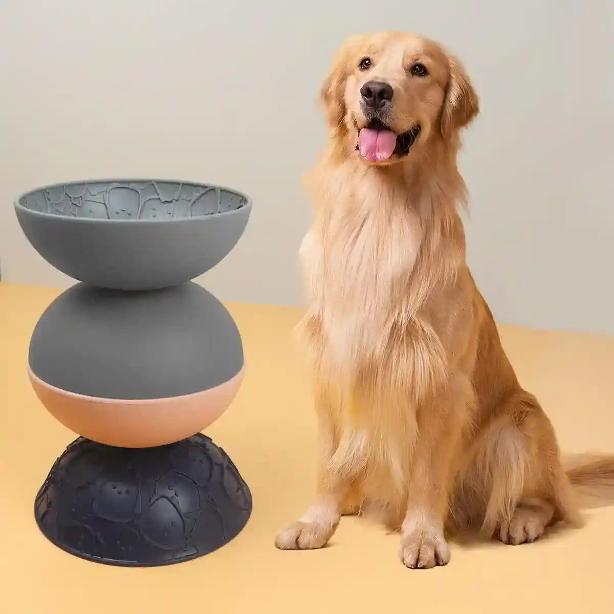 Pet Slow Food Bowl Silicone Double Sided Lick Bowl for Dogs and Cats Eating