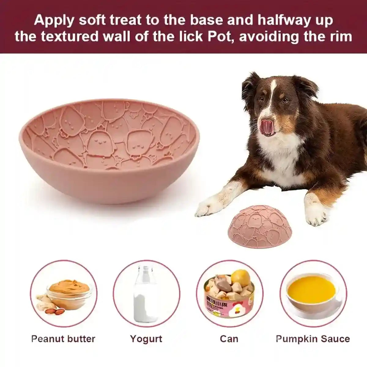 Pet Slow Food Bowl Silicone Double Sided Lick Bowl for Dogs and Cats Eating
