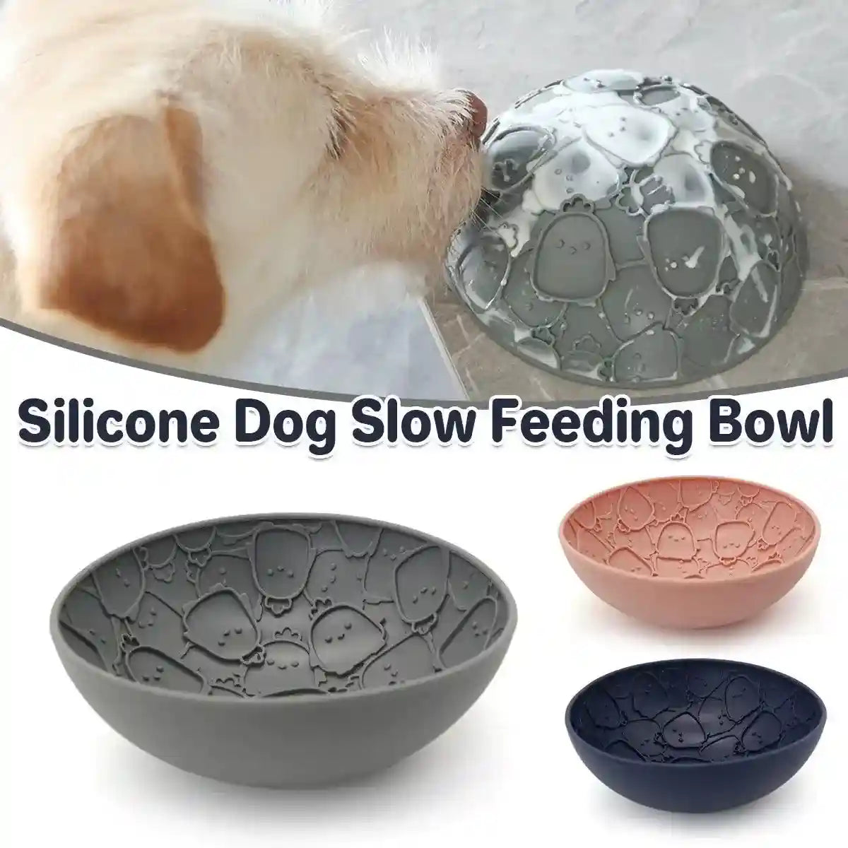 Pet Slow Food Bowl Silicone Double Sided Lick Bowl for Dogs and Cats Eating