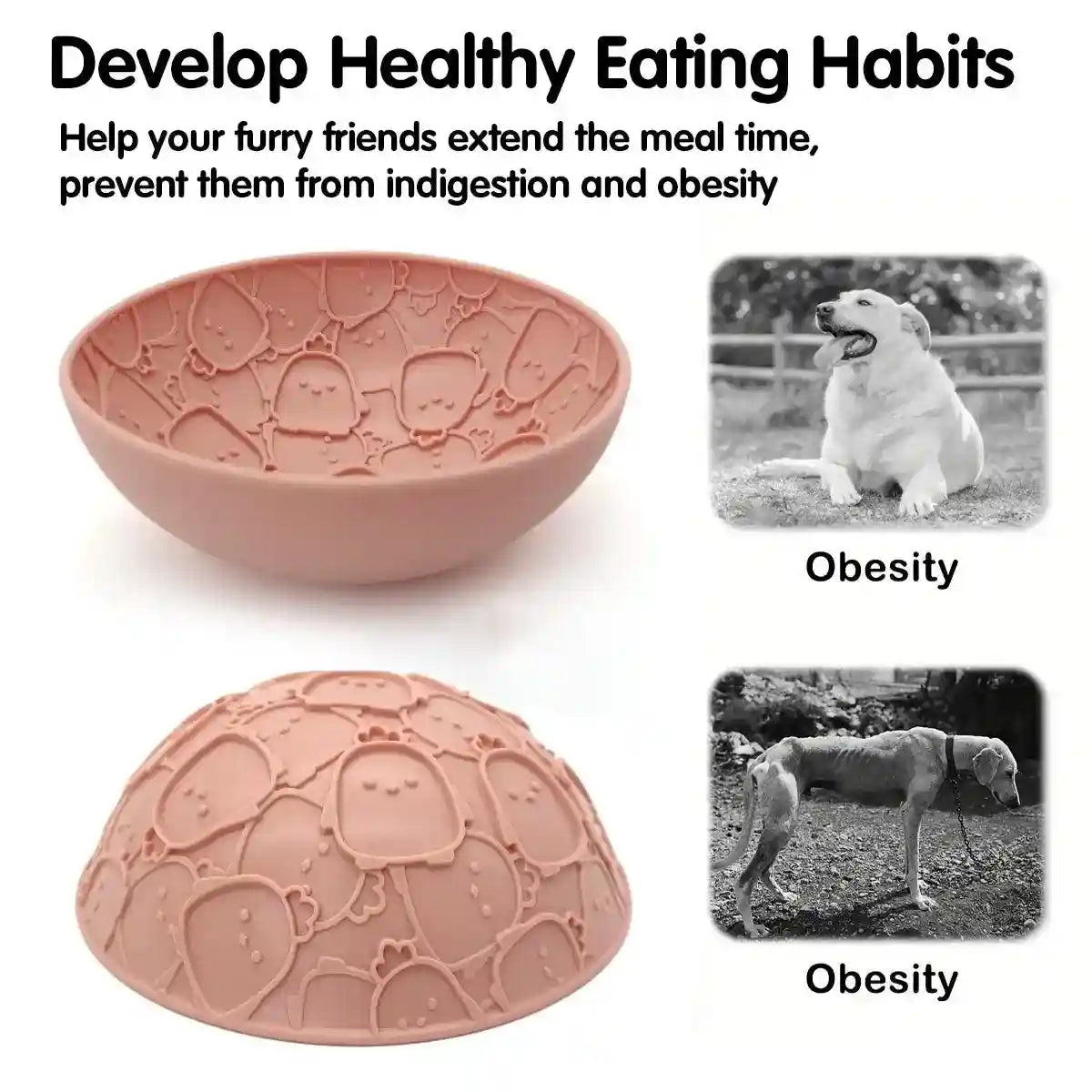 Pet Slow Food Bowl Silicone Double Sided Lick Bowl for Dogs and Cats Eating