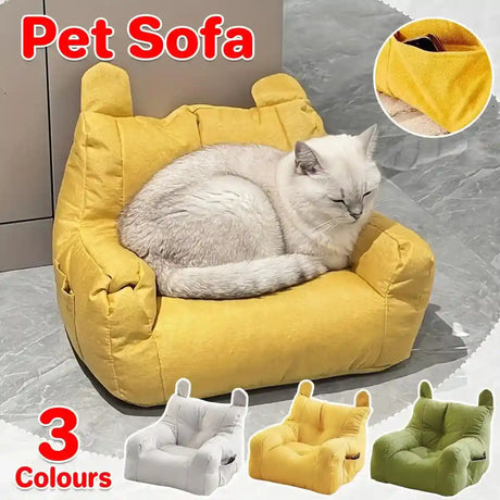 bear-shaped plush pet sofa for cats and small dogs