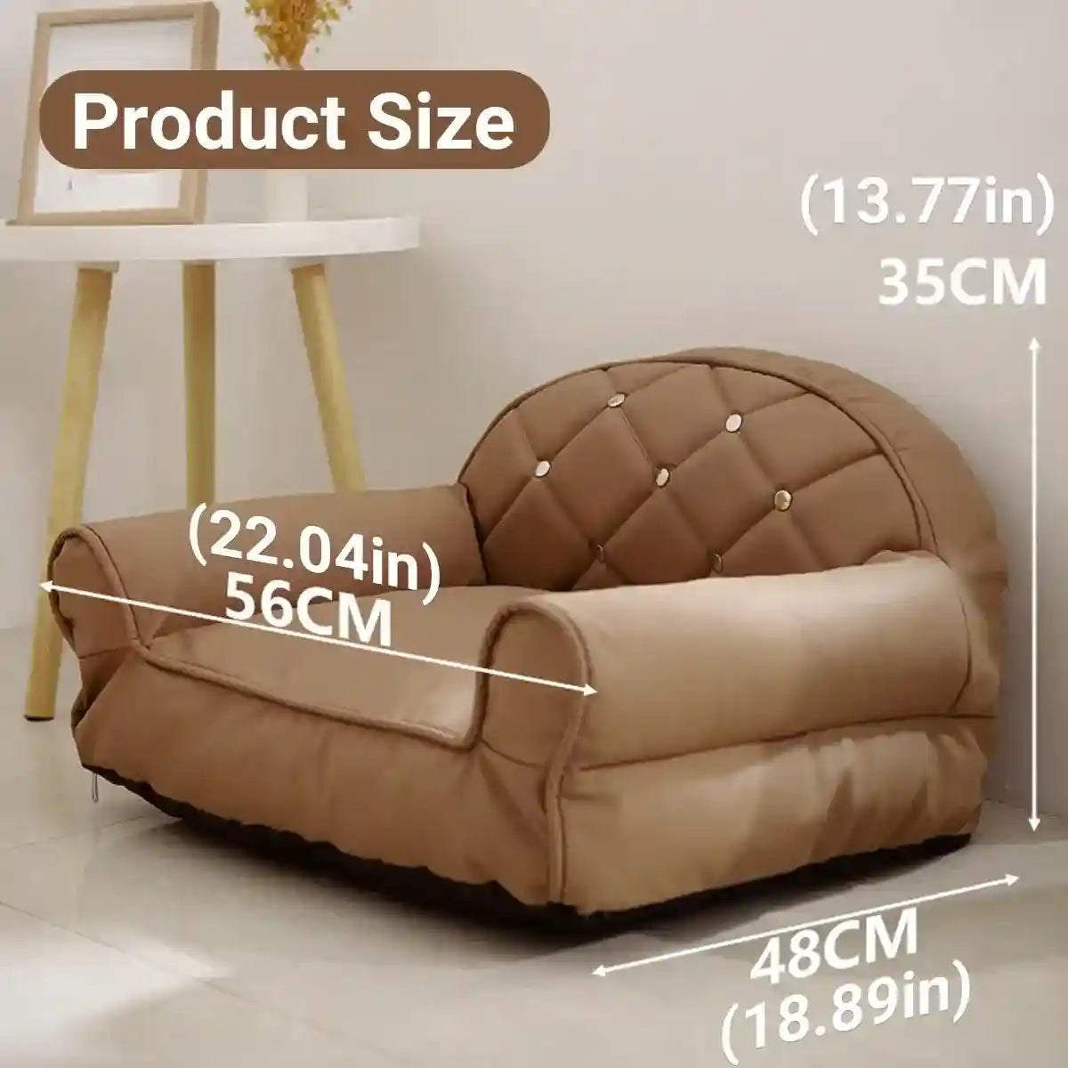 Luxury Leather Pet Sofa Bed Waterproof & Easy-Clean Design