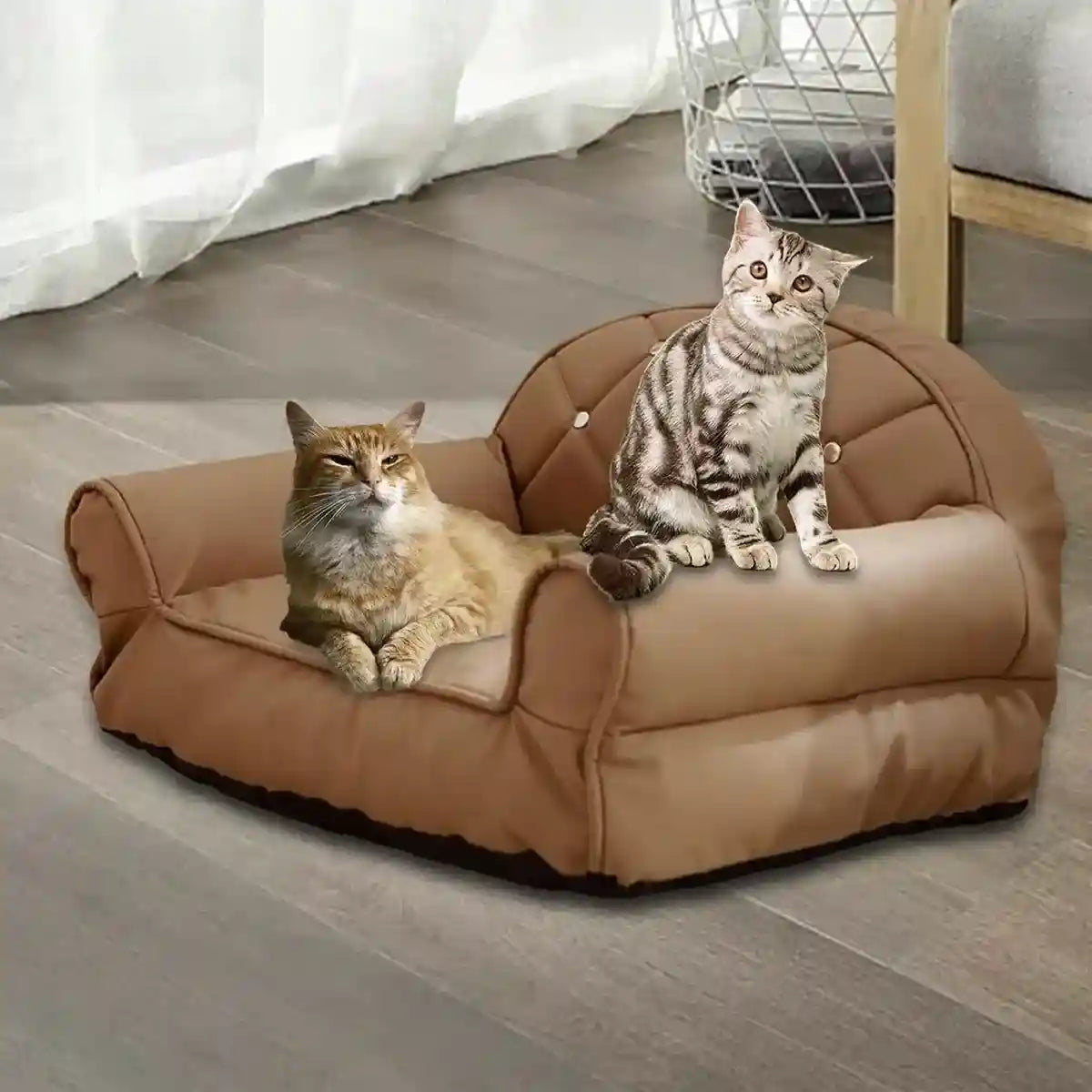 Luxury Leather Pet Sofa Bed Waterproof & Easy-Clean Design