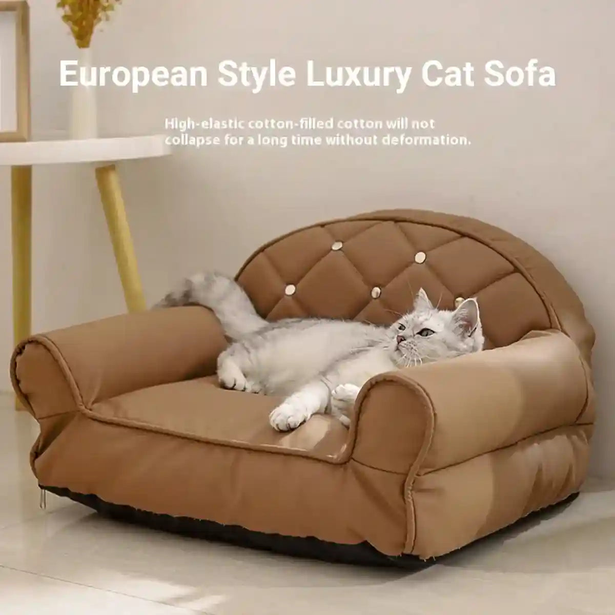 Luxury Leather Pet Sofa Bed Waterproof & Easy-Clean Design