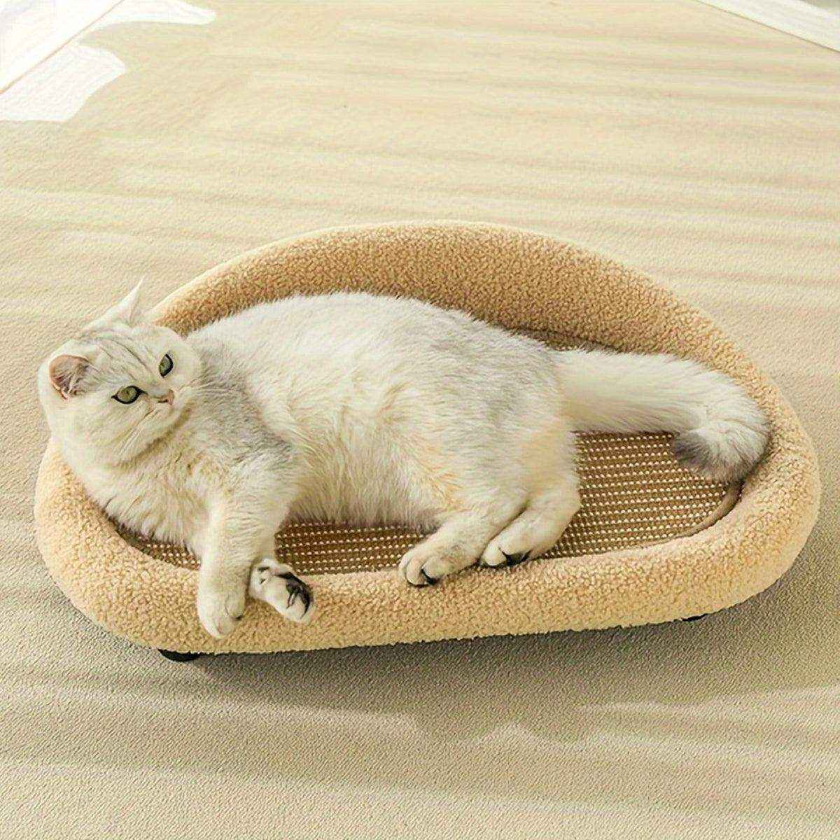 Sisal Cat Scratching Board with Cozy Velvet Nest