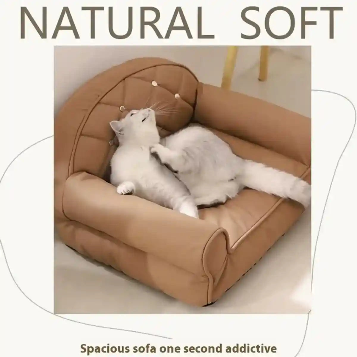 Luxury Leather Pet Sofa Bed Waterproof & Easy-Clean Design