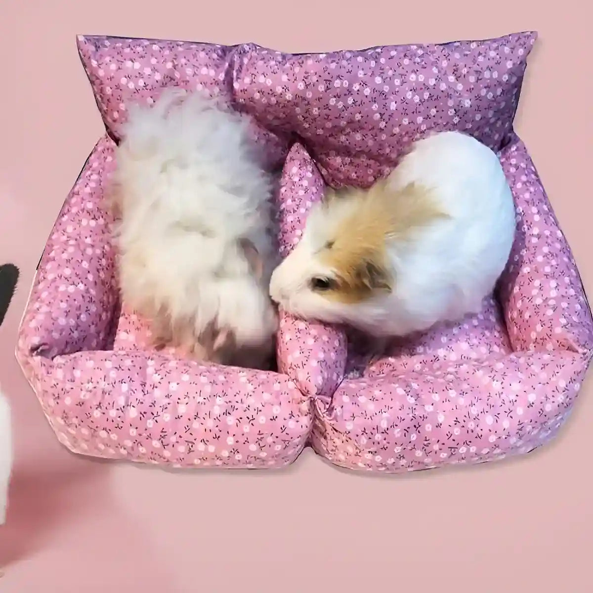 Floral Sofa for Guinea Pigs Cozy Small Pet Bed for Rabbits & Chinchillas