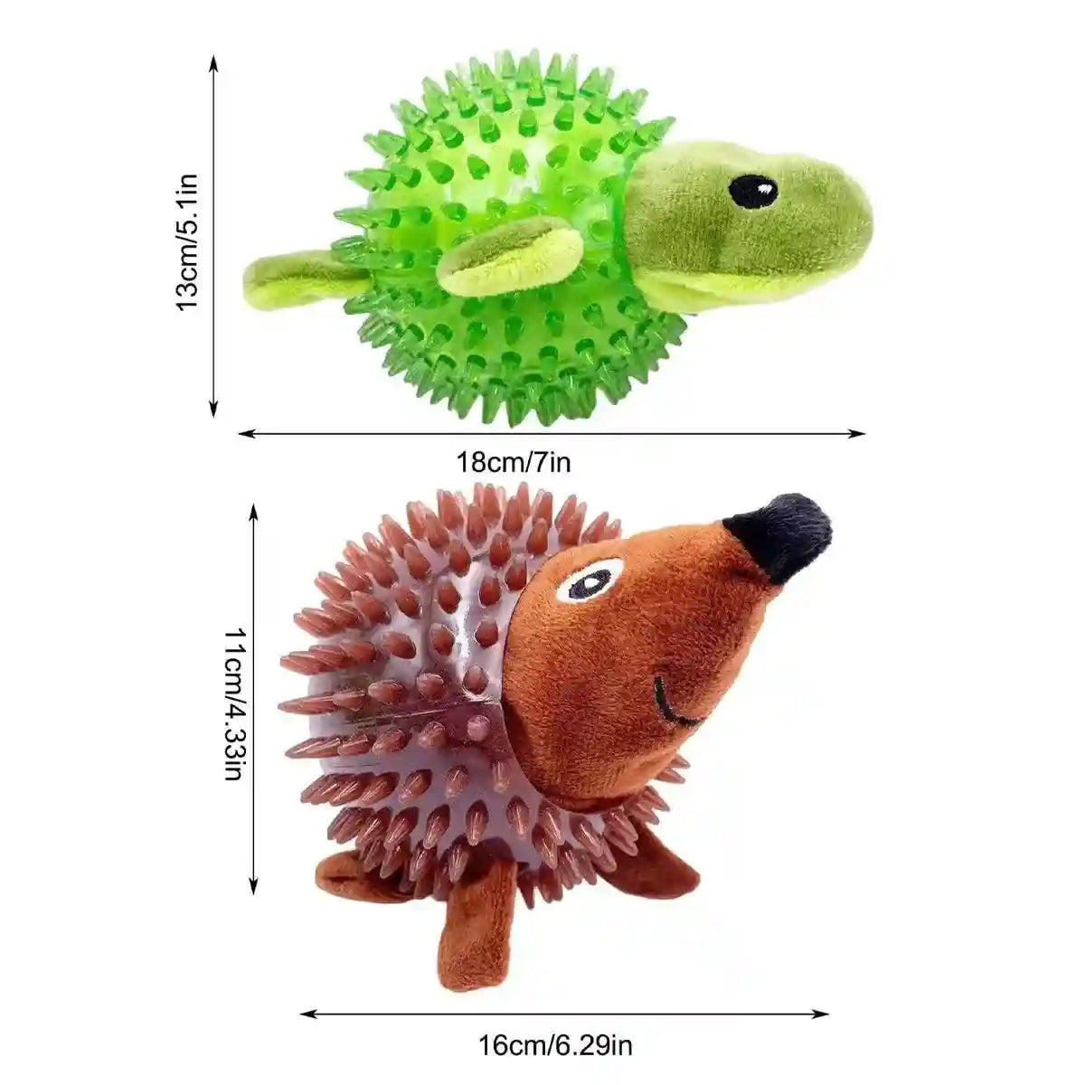 Durable Squeaky Dog Toy Fun Hedgehog & Turtle Chew Toy for Small to Medium Dogs