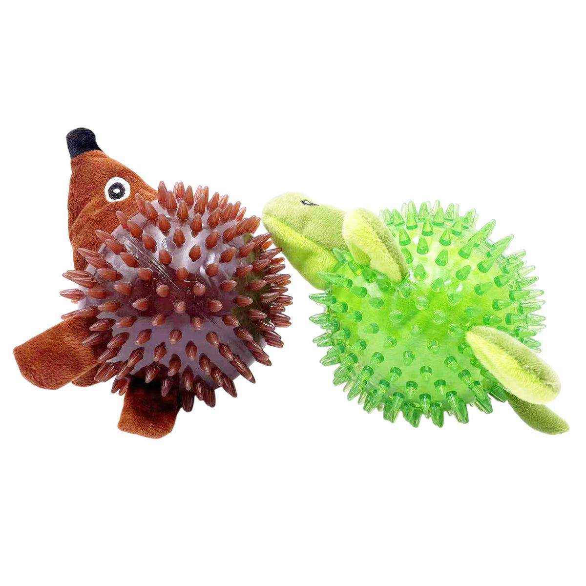 Durable Squeaky Dog Toy Fun Hedgehog & Turtle Chew Toy for Small to Medium Dogs