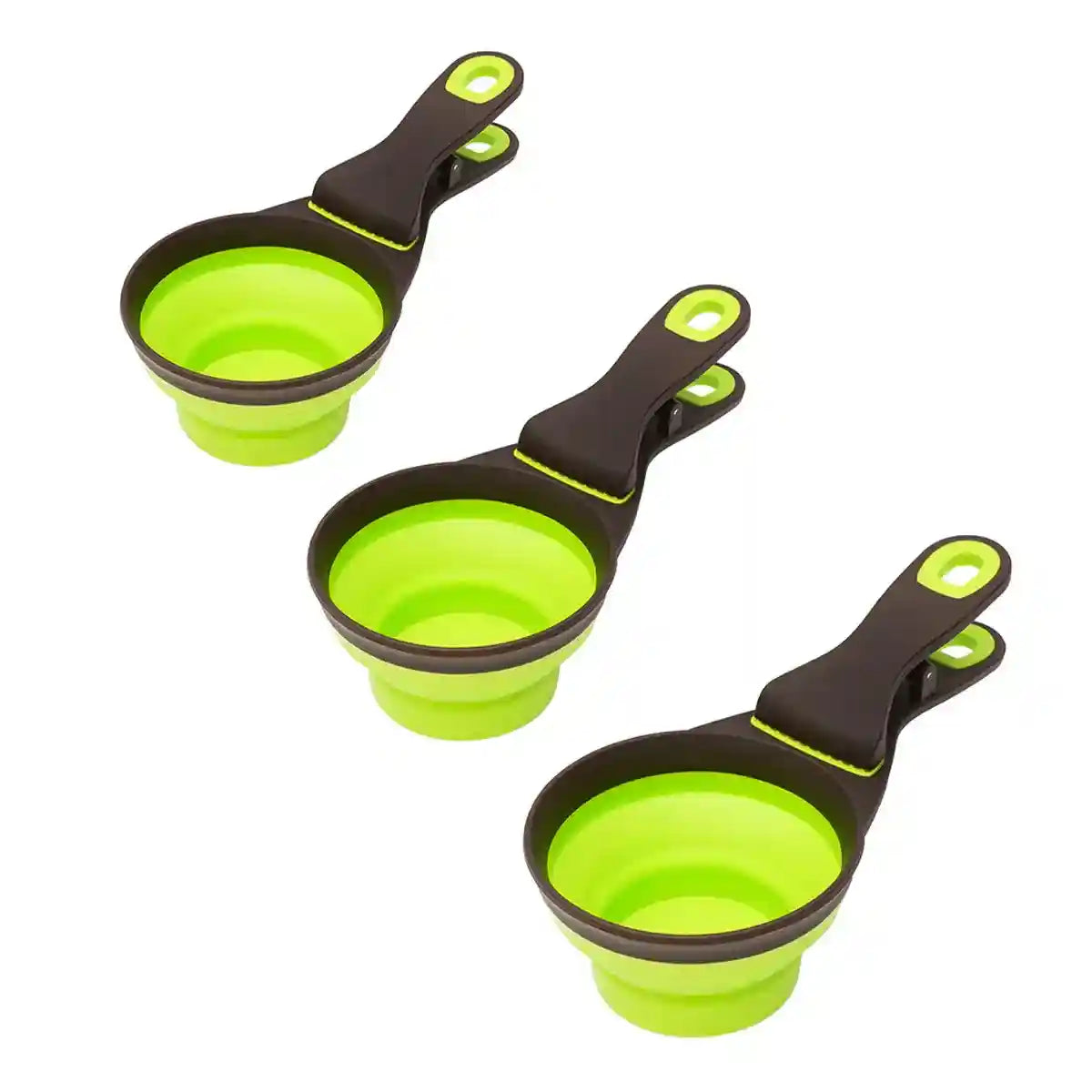 Folding Silicone Pet Bowl Collapsible Dog Food Scoop Travel Clip