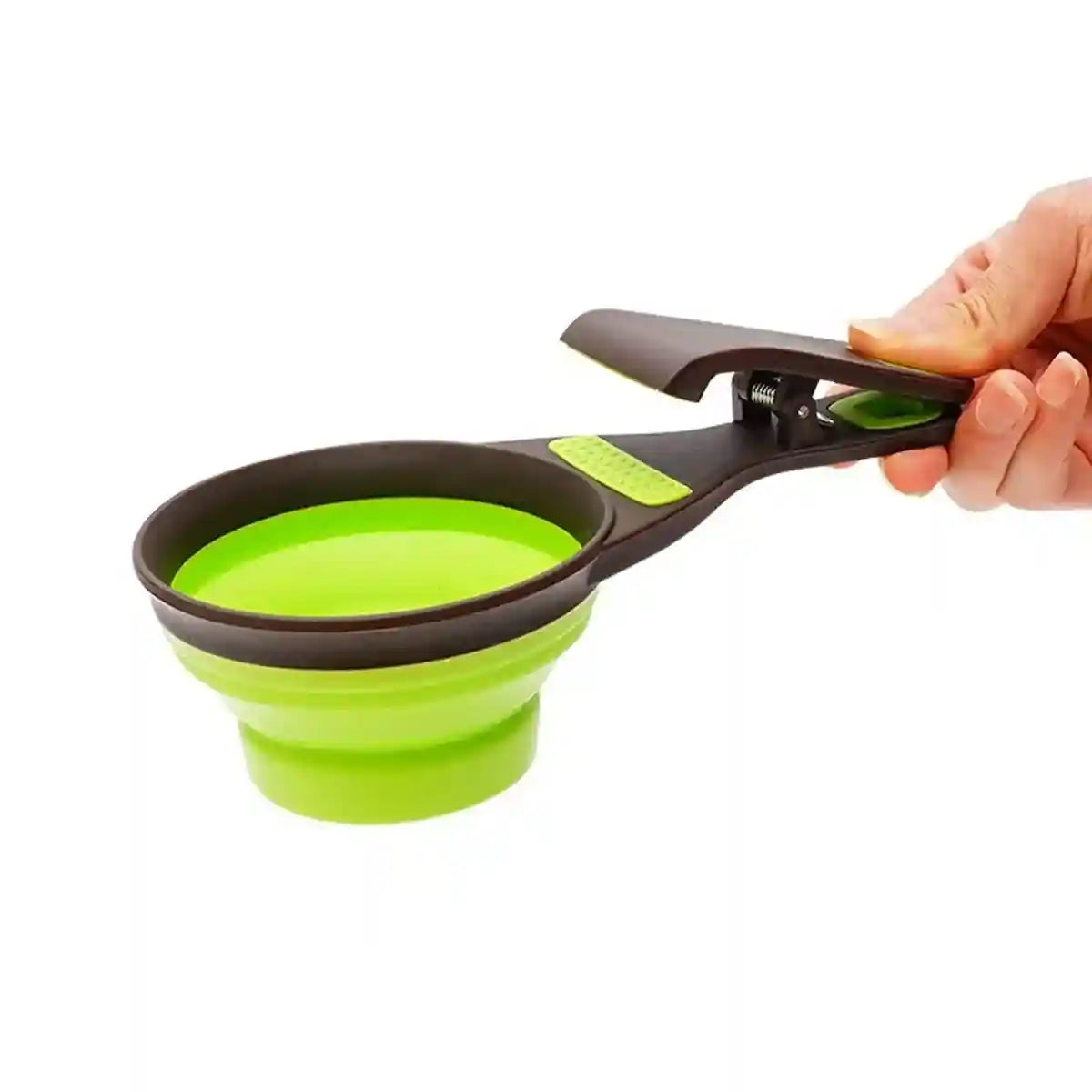Folding Silicone Pet Bowl Collapsible Dog Food Scoop Travel Clip
