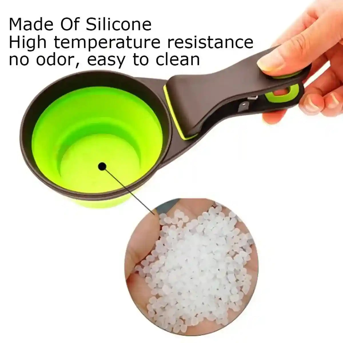 Folding Silicone Pet Bowl Collapsible Dog Food Scoop Travel Clip