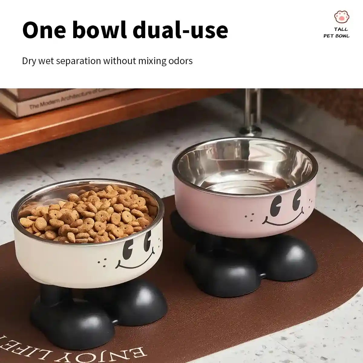 Non-Slip Stainless Steel Pet Bowl with Elevated Base