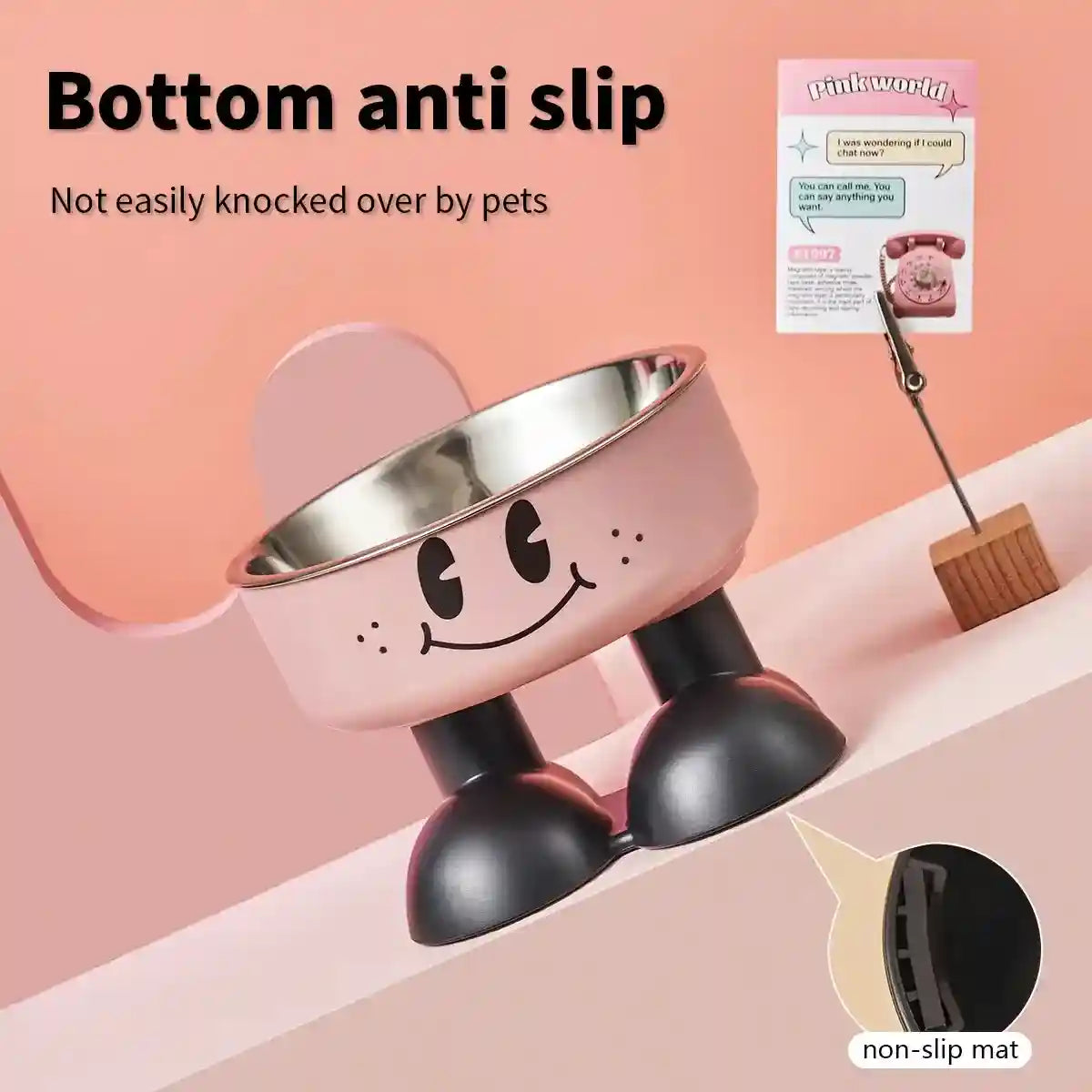 Non-Slip Stainless Steel Pet Bowl with Elevated Base
