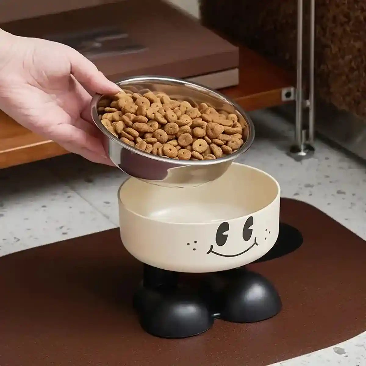 Non-Slip Stainless Steel Pet Bowl with Elevated Base