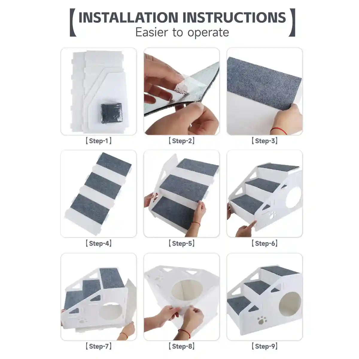 Pet Stairs With Nest Non-Slip Indoor Steps for Small Pets