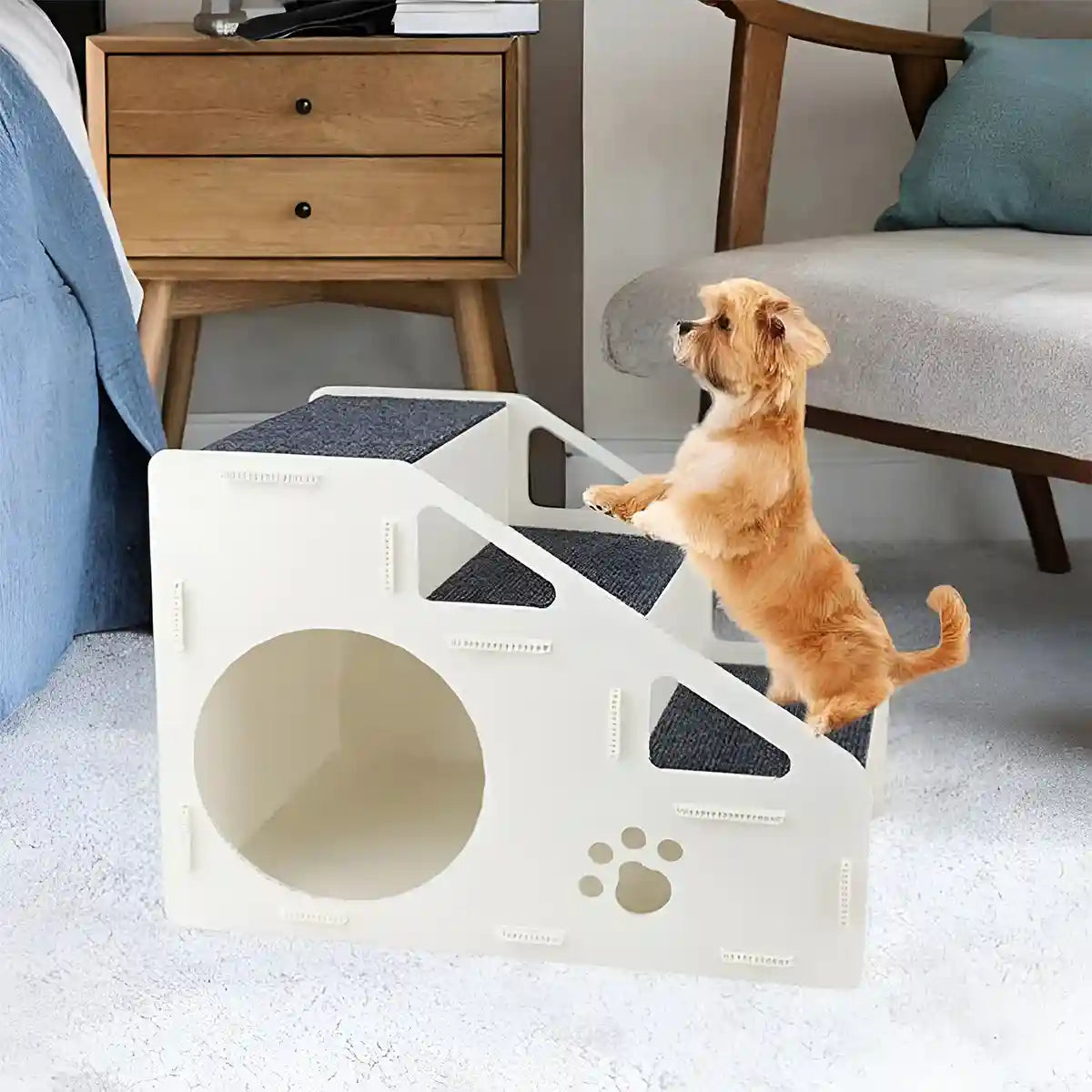 Pet Stairs With Nest Non-Slip Indoor Steps for Small Pets