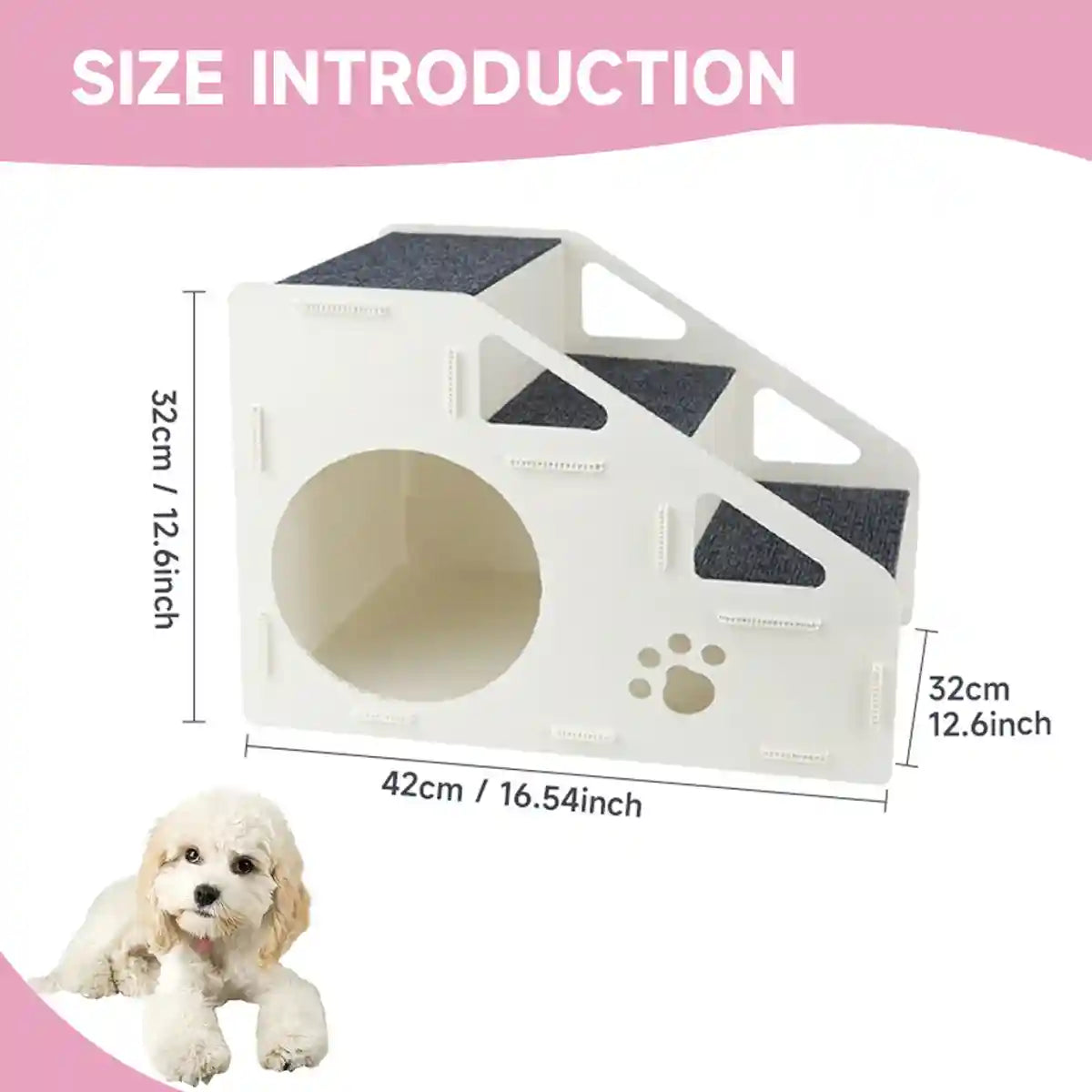 Pet Stairs With Nest Non-Slip Indoor Steps for Small Pets