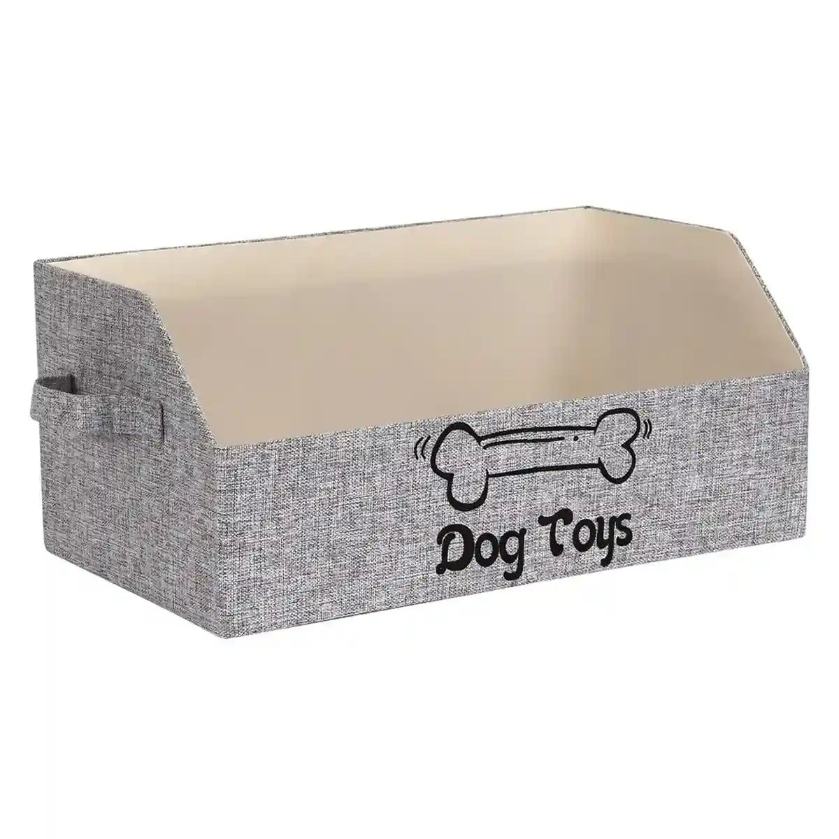 Foldable Pet Toy Storage Box with Handles for Cats & Dogs