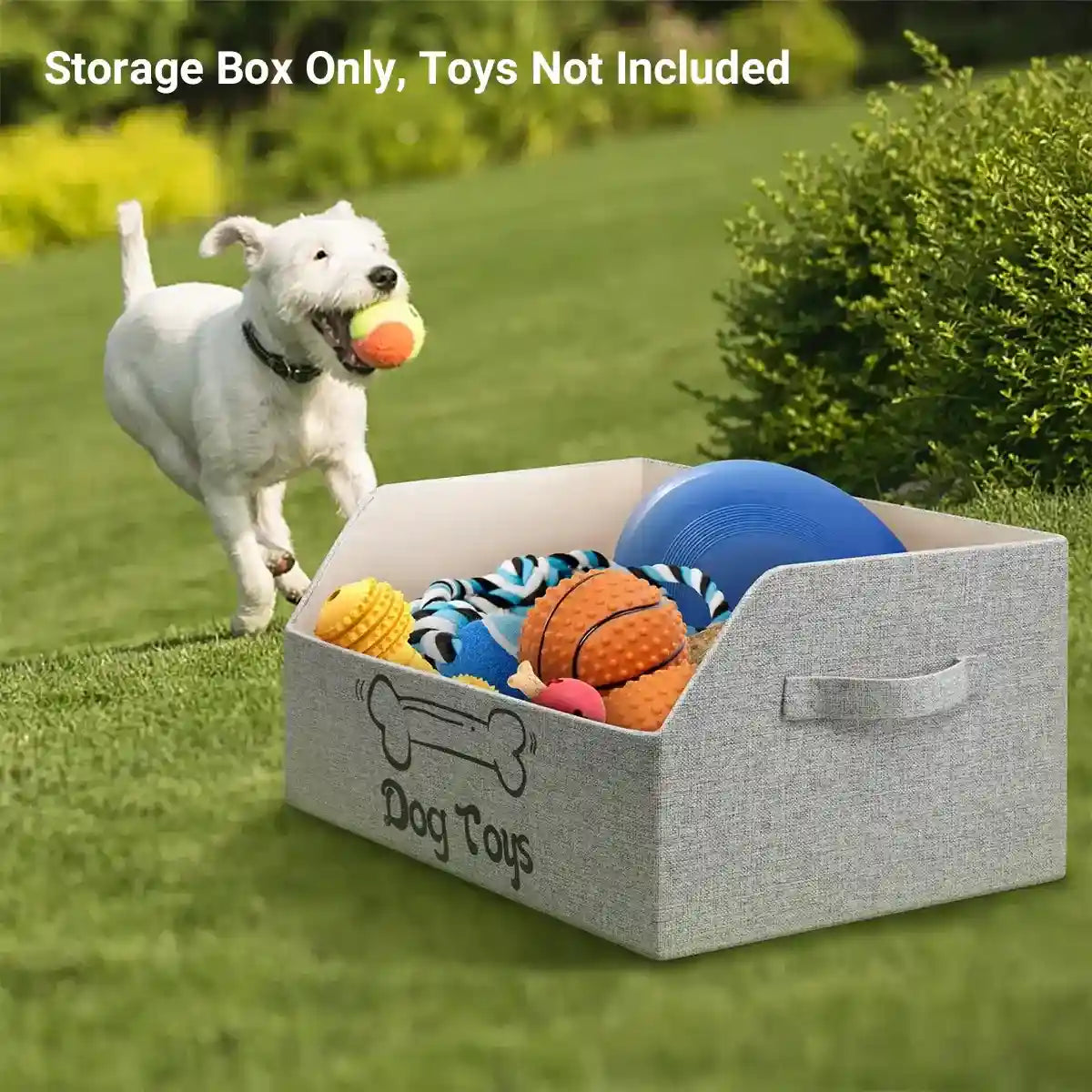 Foldable Pet Toy Storage Box with Handles for Cats & Dogs