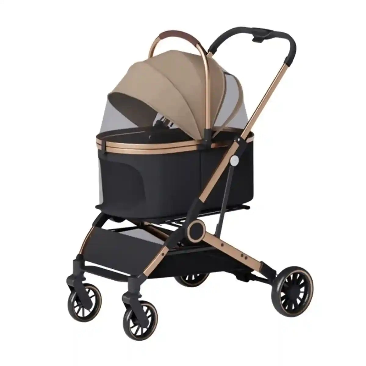 Luxury Foldable Pet Stroller with Detachable Carrier 2-in-1 Design