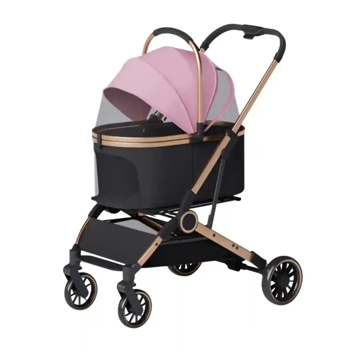 Luxury Foldable Pet Stroller with Detachable Carrier 2-in-1 Design