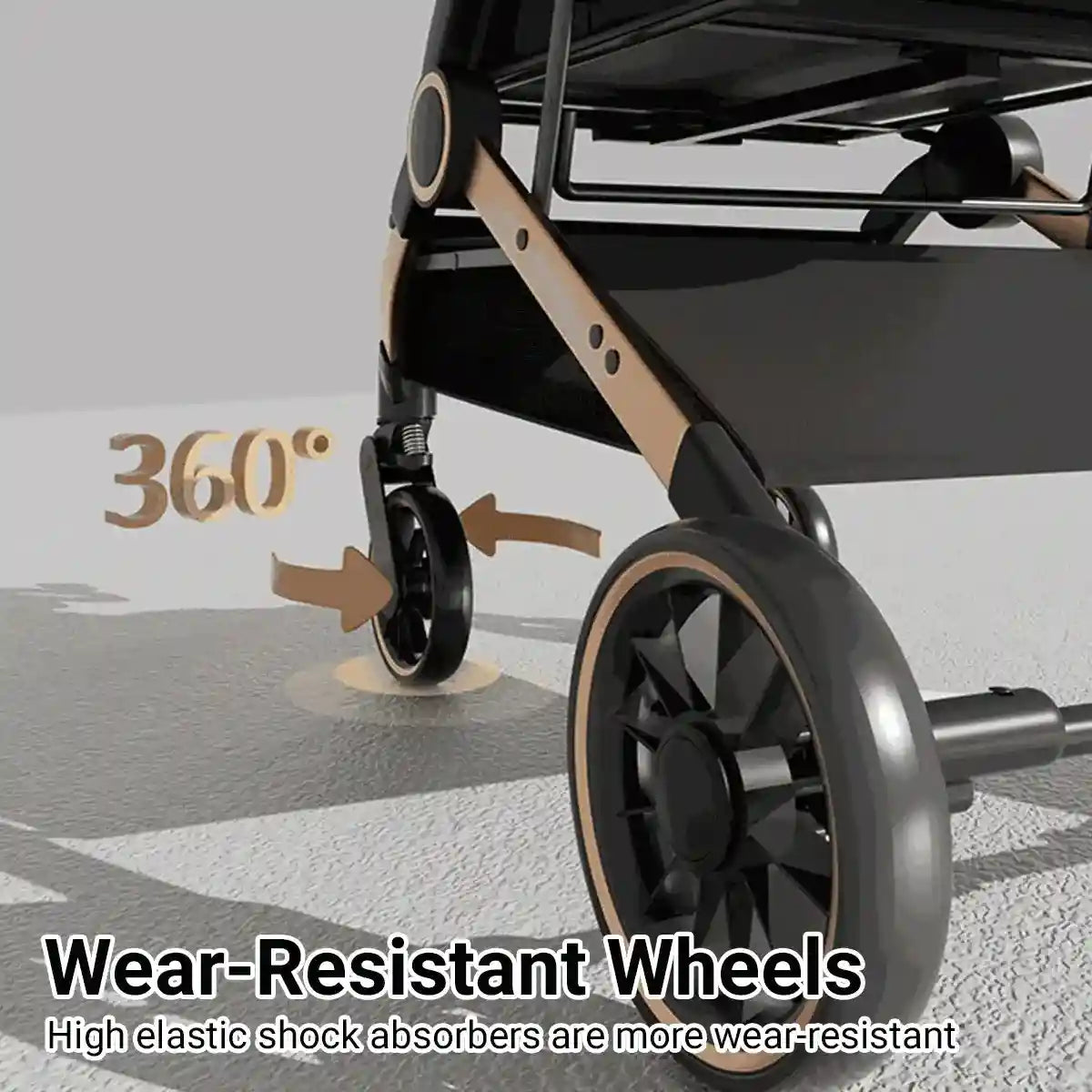 Luxury Foldable Pet Stroller with Detachable Carrier 2-in-1 Design