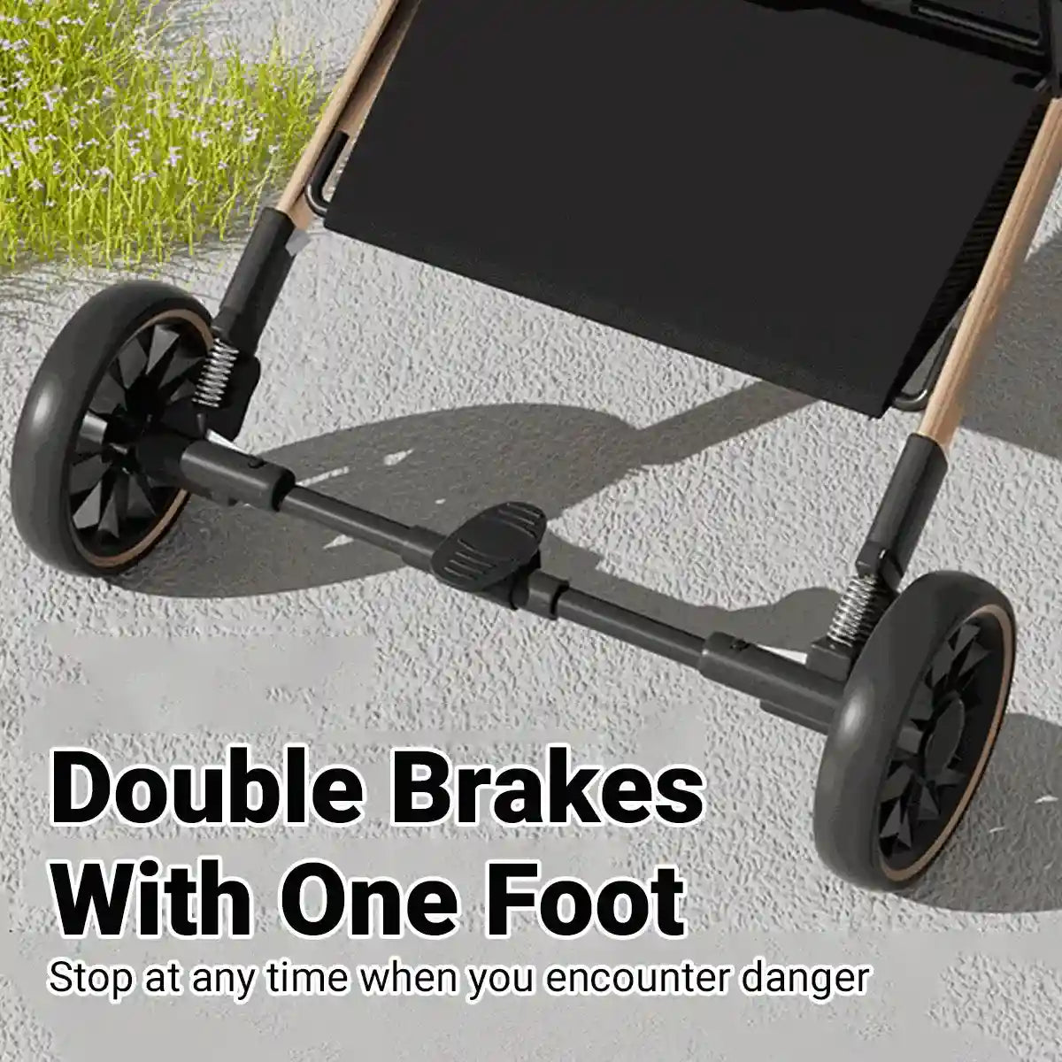 Luxury Foldable Pet Stroller with Detachable Carrier 2-in-1 Design