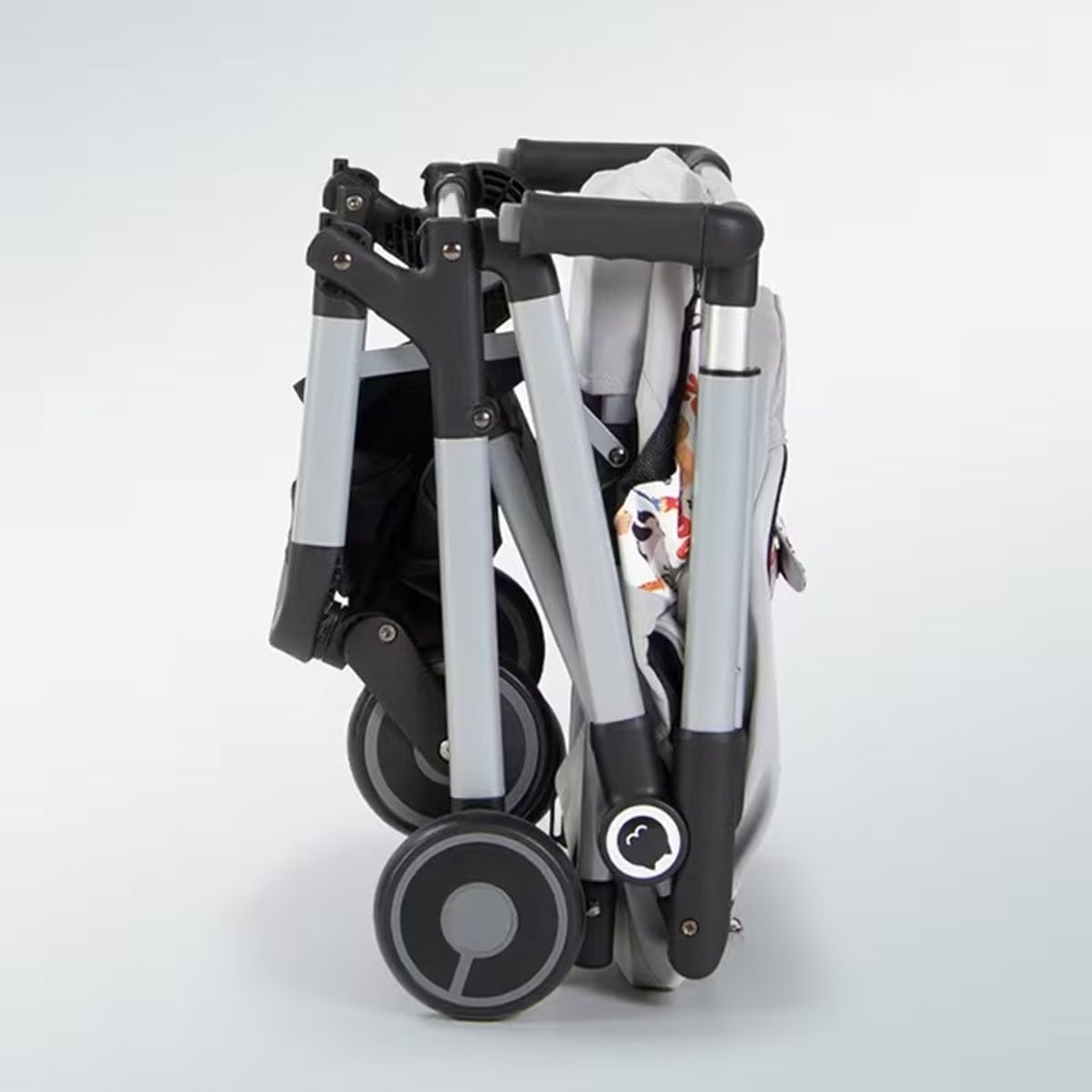 Black Compact Pet Stroller with Folding Frame