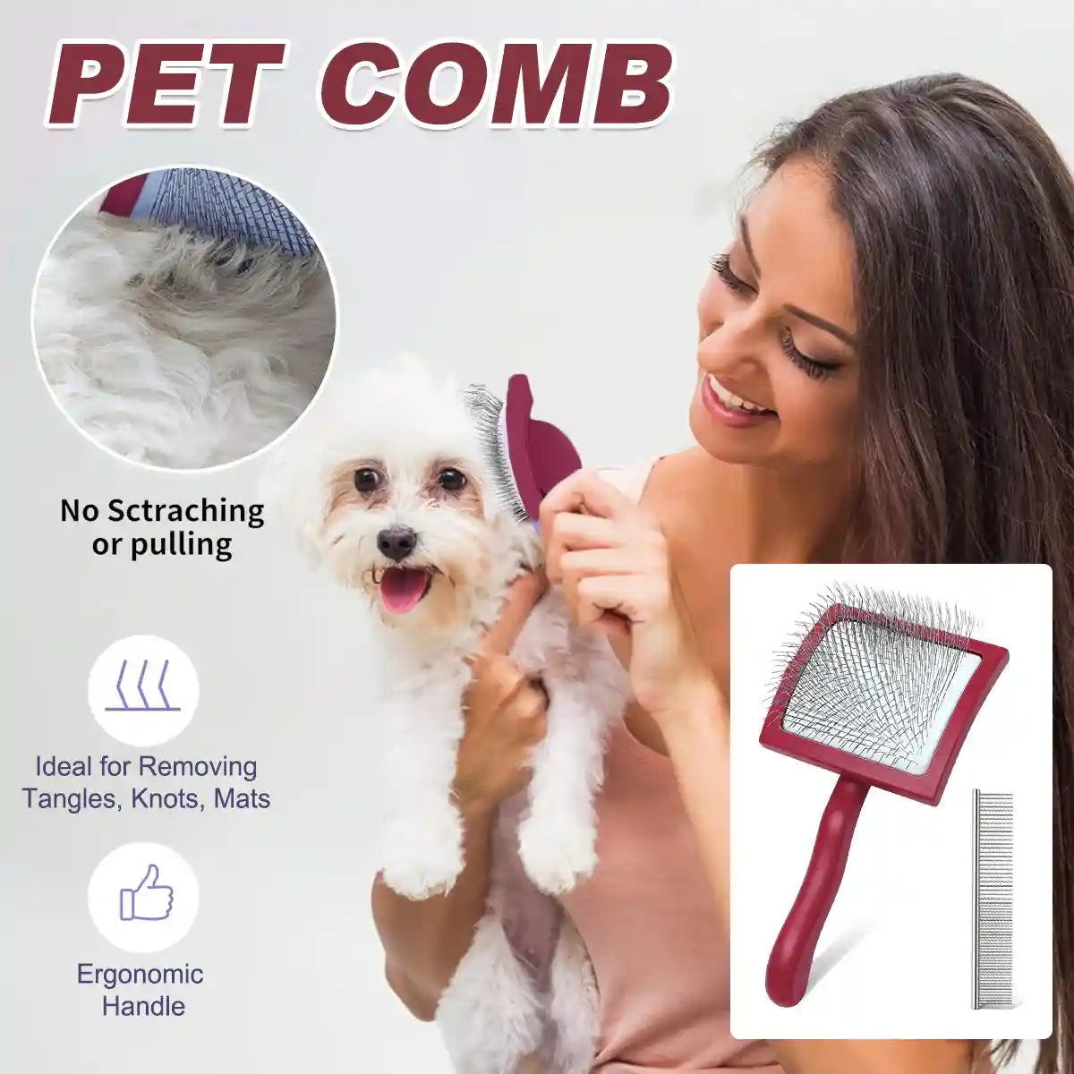 Pet Dog Hair Shedding Undercoat Rake Grooming Trimmer Comb Brush