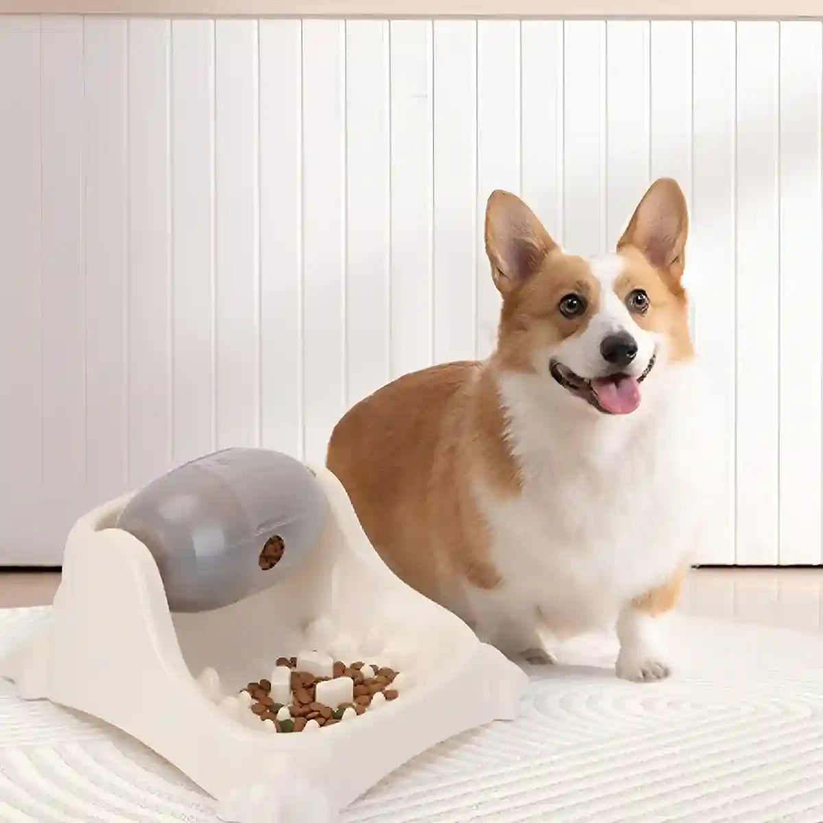 Interactive Barrel Design Dog Slow Feeder Toy with Adjustable Dispensing Holes