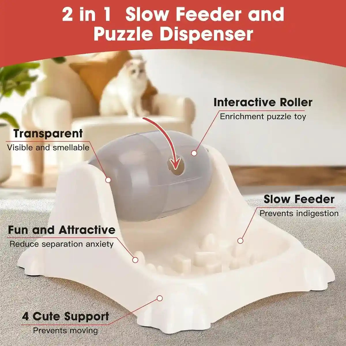 Interactive Barrel Design Dog Slow Feeder Toy with Adjustable Dispensing Holes