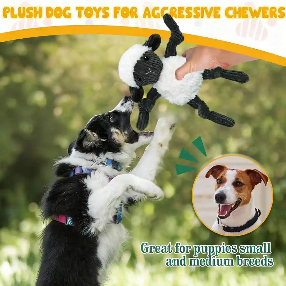 Lamb Shape Pet Chew Toy with Squeaker Soft PP Cotton for Dogs