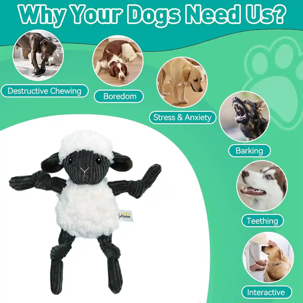 Lamb Shape Pet Chew Toy with Squeaker Soft PP Cotton for Dogs