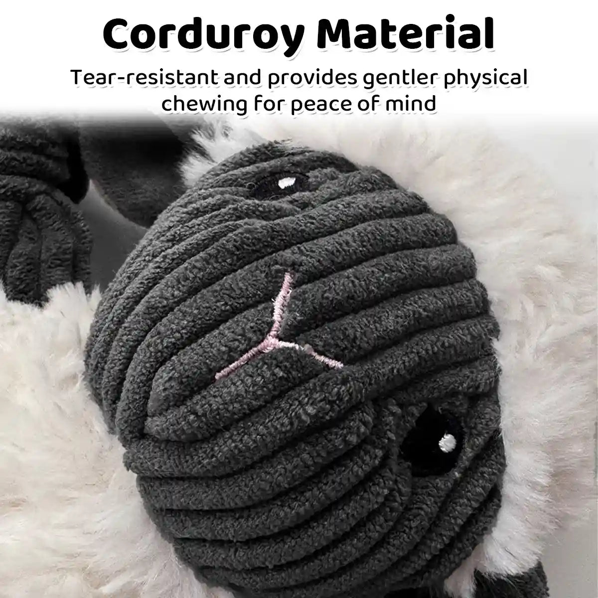 Lamb Shape Pet Chew Toy with Squeaker Soft PP Cotton for Dogs