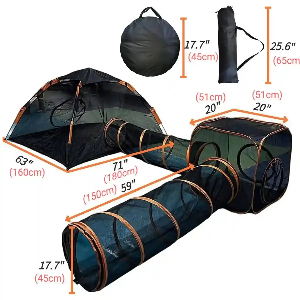 4pcs Foldable Cat Tunnel Outdoors Breathable Mesh Playpen for Safe Outdoor Fun