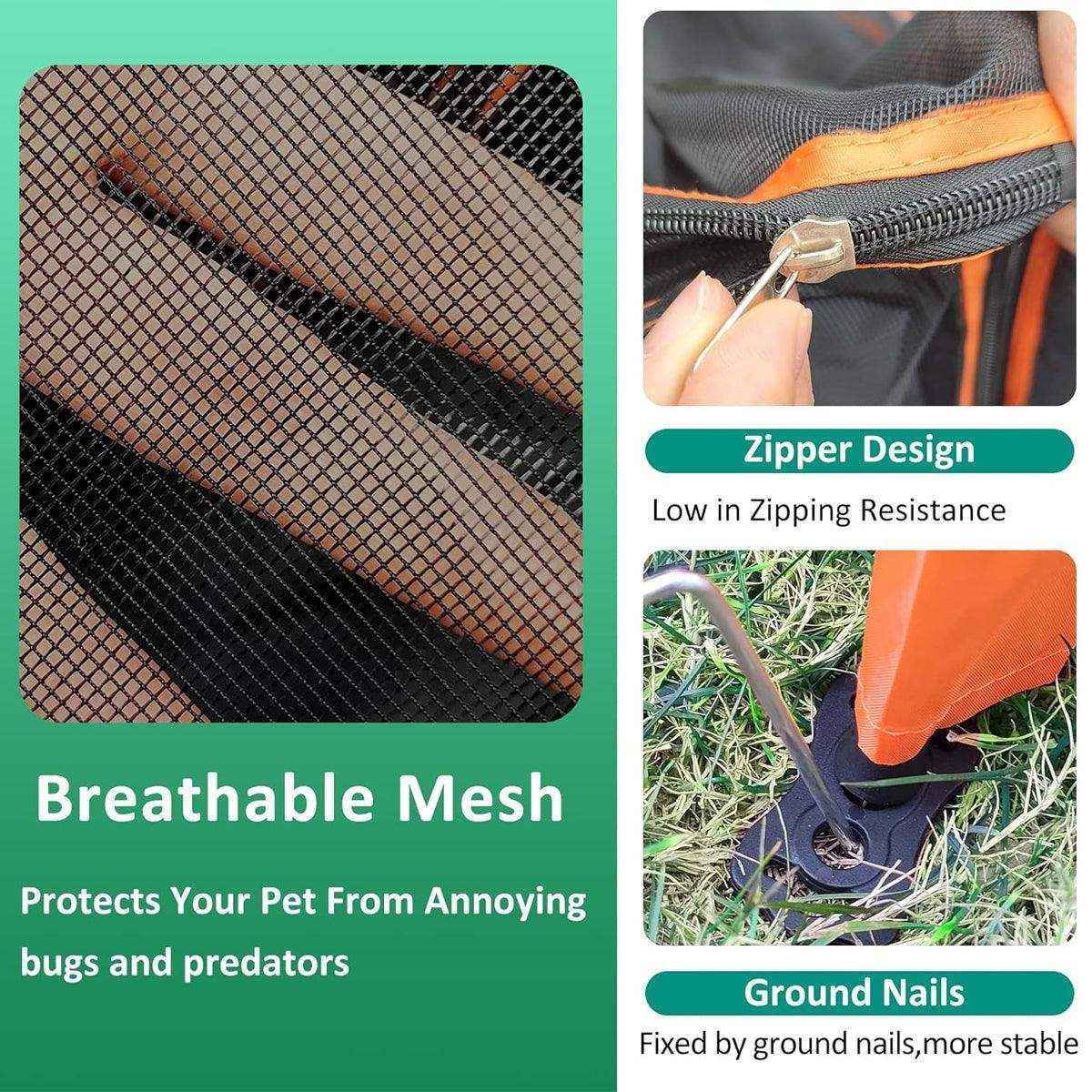 4pcs Foldable Cat Tunnel Outdoors Breathable Mesh Playpen for Safe Outdoor Fun