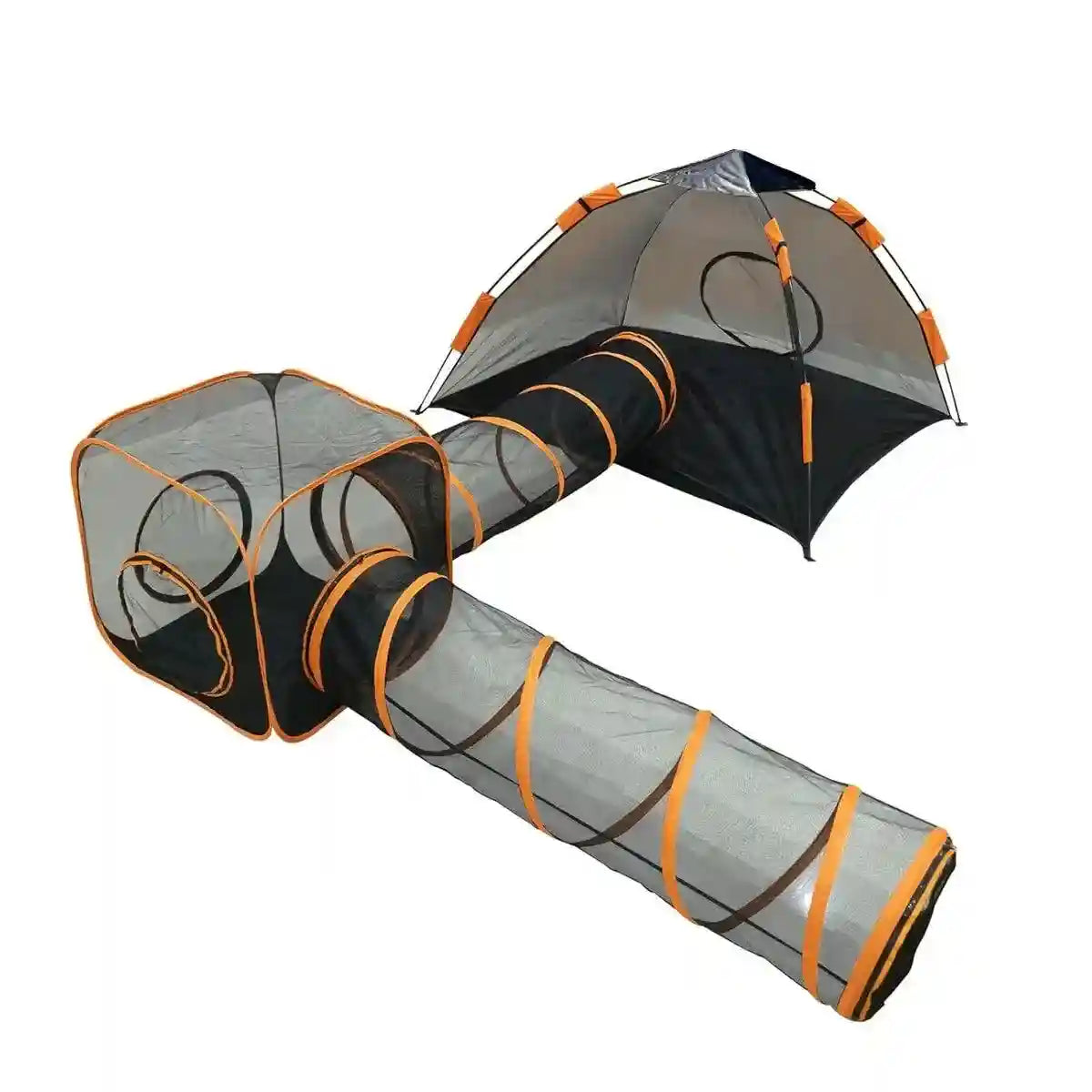 4pcs Foldable Cat Tunnel Outdoors Breathable Mesh Playpen for Safe Outdoor Fun