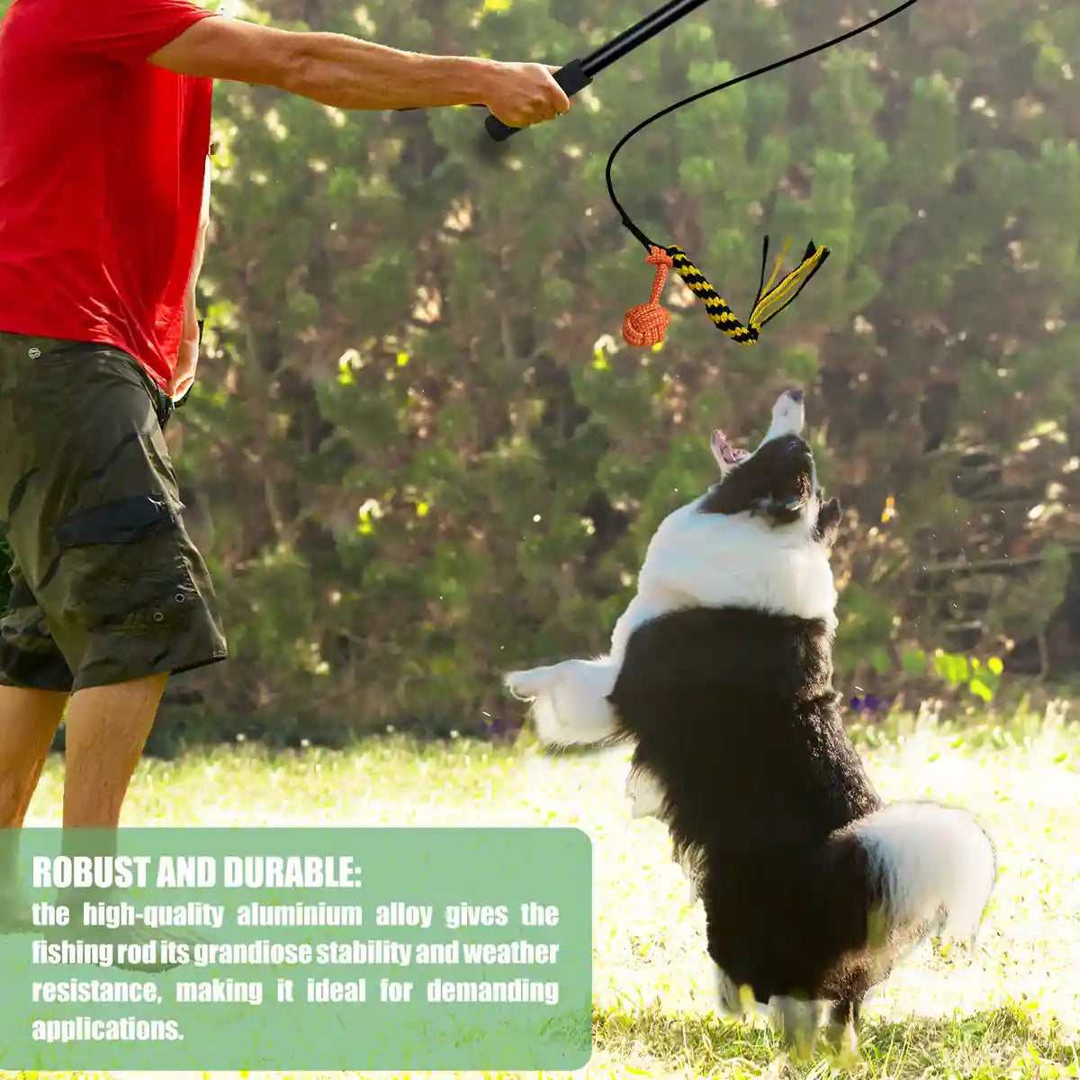 Telescopic Dog Teaser Stick with Chew Toys for Large Breed Training