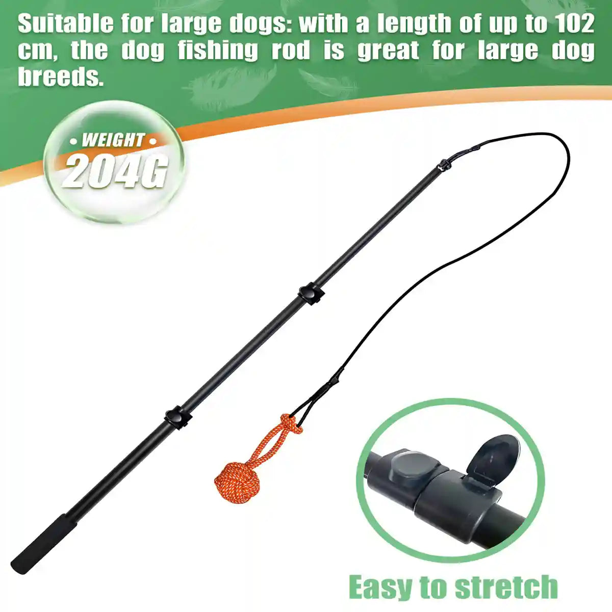 Telescopic Dog Teaser Stick with Chew Toys for Large Breed Training