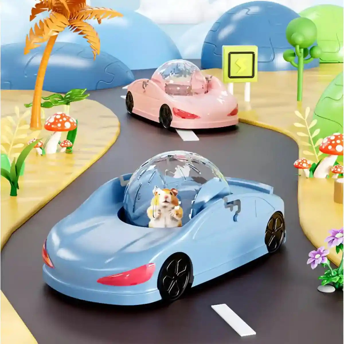 Interactive Hamster Toy Car with Detachable Running Ball 3-in-1 Play
